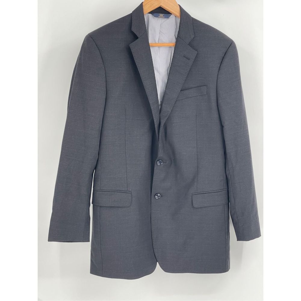 Brooks Brothers 346 Suit Jacket Blazer Men's Size 40L Gray Wool Blend
